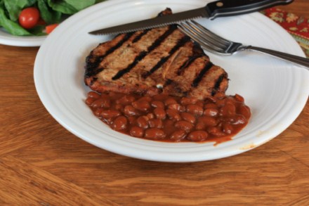 Spicy Pork Chops with Bush's Grillin Beans