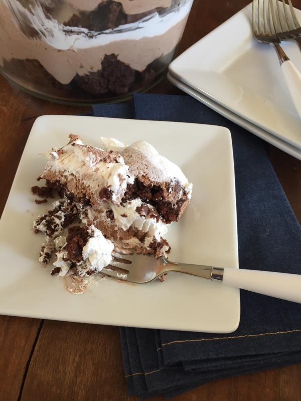 Brownie Trifle in bowl 