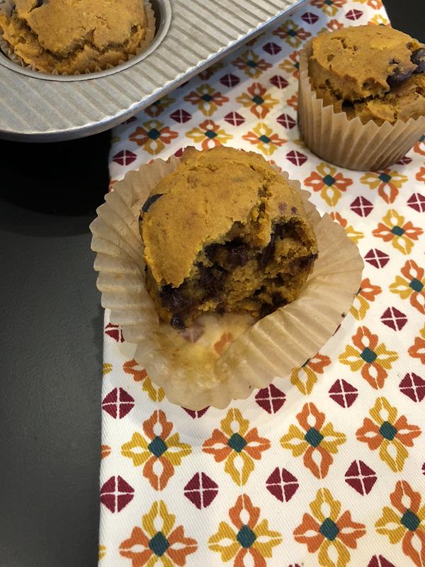 Pumpkin Chocolate Chip Muffin bite