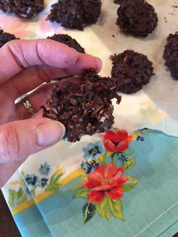 Chocolate Coconut No Bake Cookies