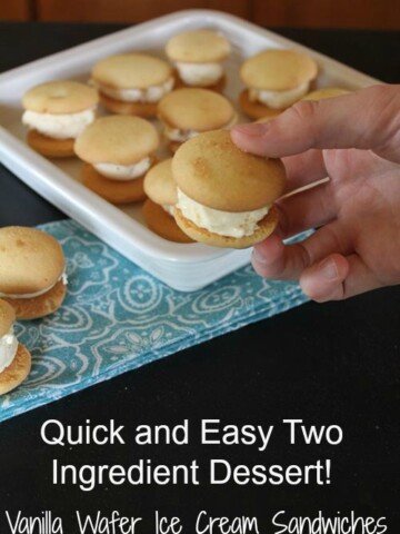 Vanilla Wafer Ice Cream Sandwiches-Two Ingredient Dessert