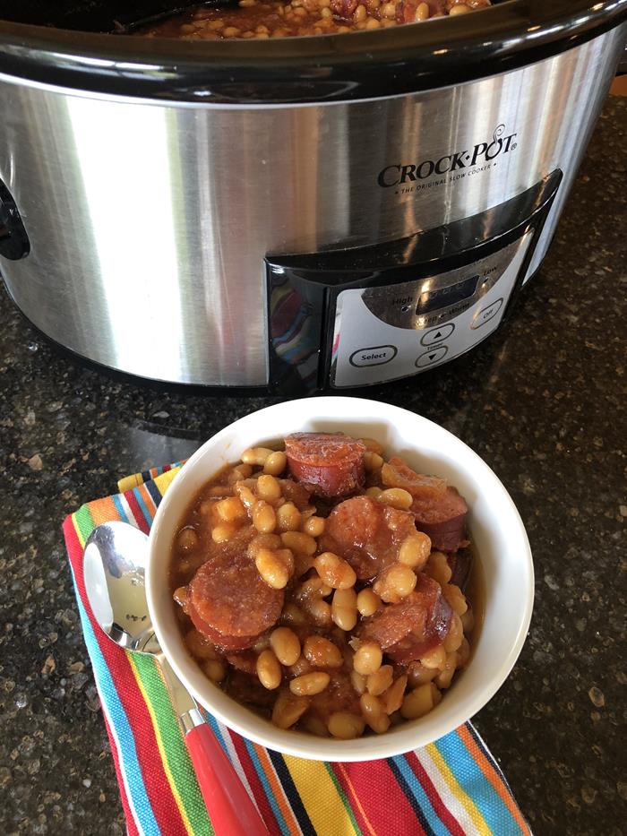 Crock Pot Beans and Sausage 
