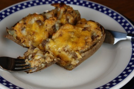 Twice Baked Taco Potato