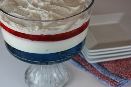 Red White and Blue Jello Salad 