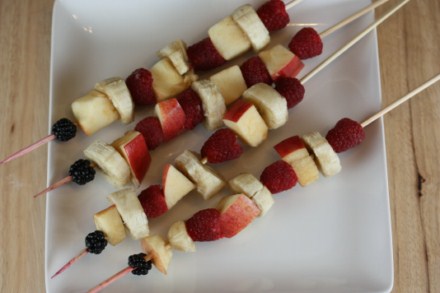 Red White and Blue kebabs [