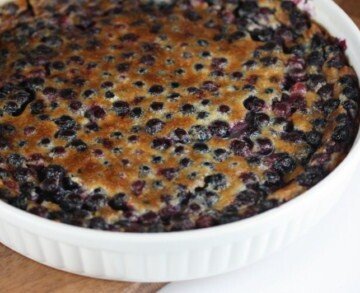 baked blueberry custard