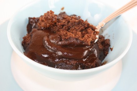 Gluten Free Chocolate Pudding Cake in a bowl