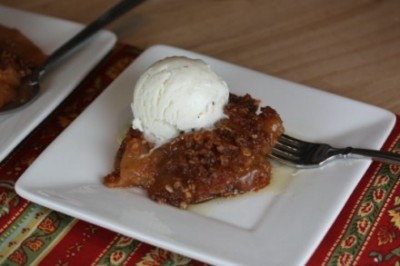 slow cooked butterscotch apple crisp