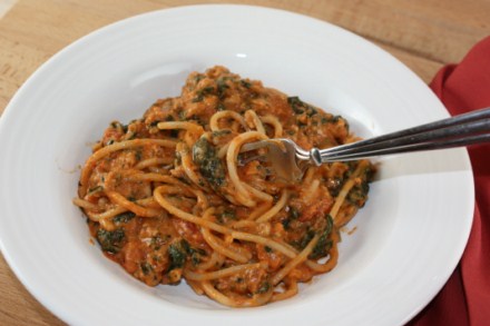 creamy spinach spaghetti