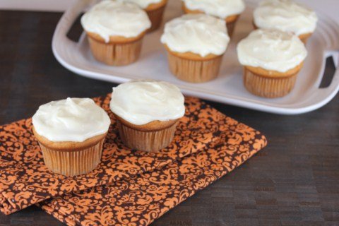 Butterscotch Pumpkin Cupcakes from LynnsKitchenAdventures.com