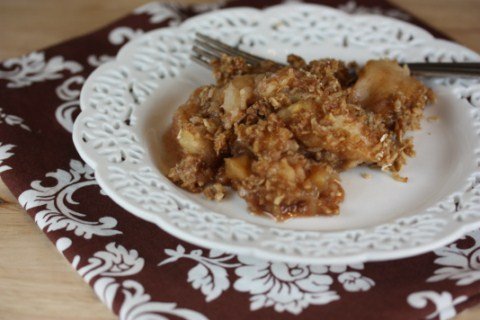 Slow Cooked Caramel Apple Crisp is perfect for fall.