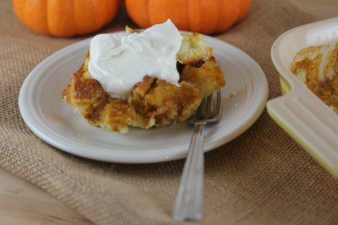 Pumpkin Cake Pudding from LynnsKitchenAdventures.com