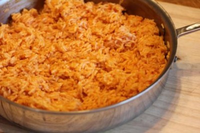 Cheesy Mexican Rice from LynnsKitchenAdventures.com