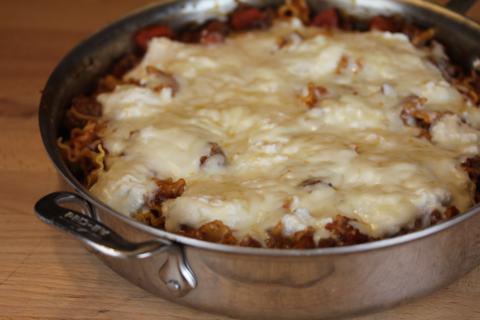 Easy Skillet Lasagna from LynnsKitchenAdventures.com