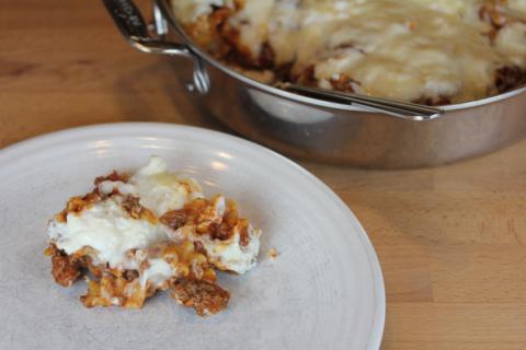 Easy Skillet Lasagna from LynnsKitchenAdventures.com