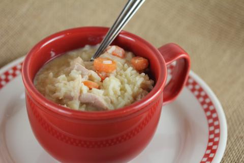 Quick and Easy Chicken and Rice Soup from LynnsKitchenAdventures.com