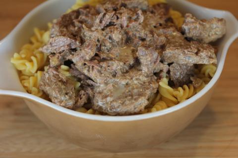 slow cooked venison stogranoff