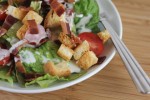 Homemade Croutons on a BLT Salad