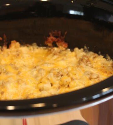 slow cooked cheeseburger casserole