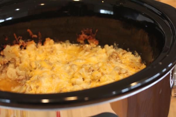 slow cooked cheeseburger casserole