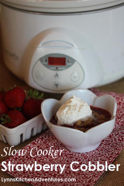 Slow Cooked Strawberry Cobbler