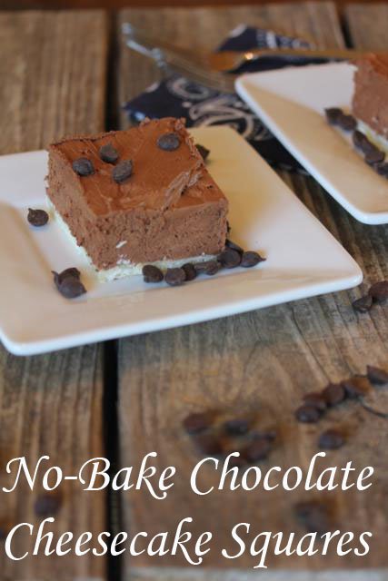 No Bake Chocolate Cheesecake Squares