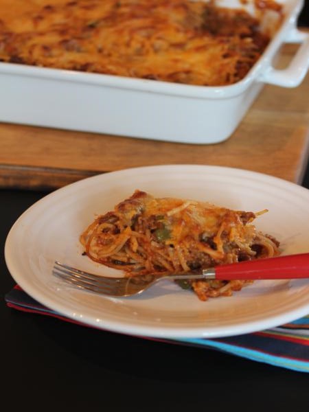 BBQ Baked Spaghetti