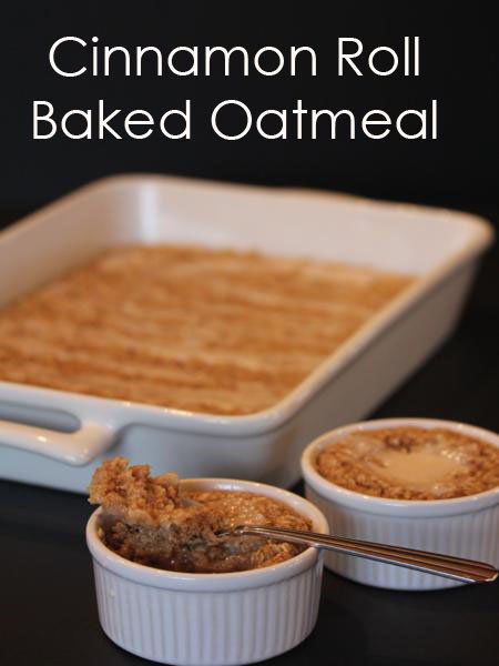 Cinnamon Roll Baked Oatmeal from LynnsKitchenAdventures.com