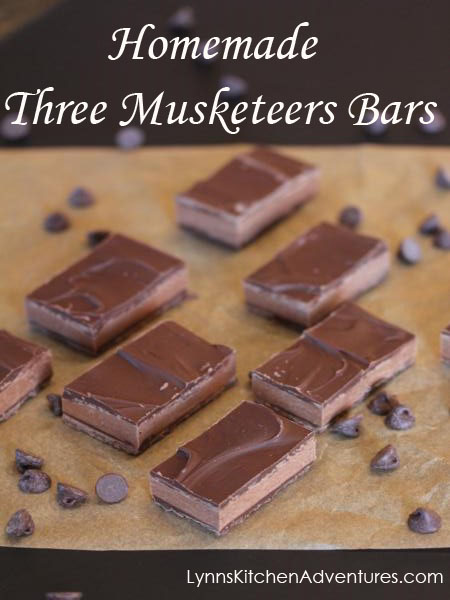 Homemade Three Musketeers Bars from LynnsKitchenAdventures.com