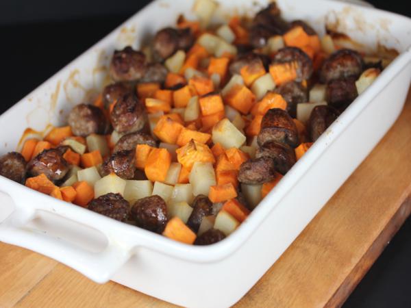 maple sweet potatoes and sausage_