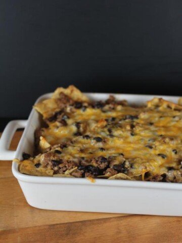 Beef Enchilada Nachos~LynnsKitchenAdventures.com