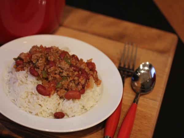 Simple Sausage and Beans Over Rice