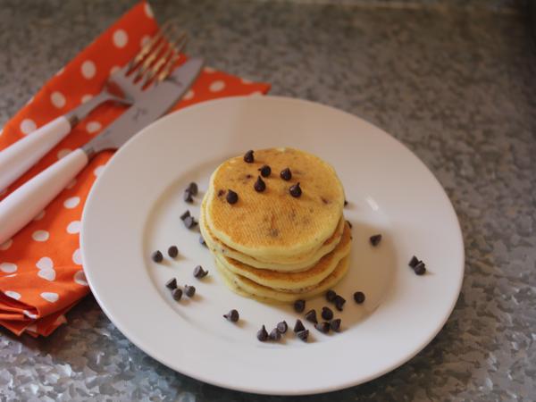 Gluten Free Orange Chocolate Chip Pancakes