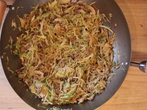 stir fried cabbage and pork