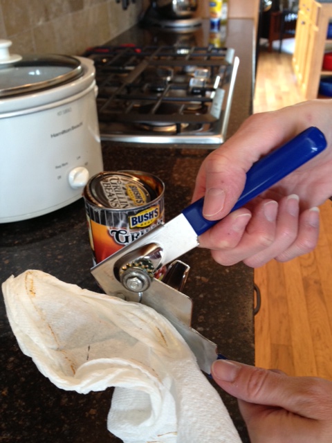 cleaning a can opener __