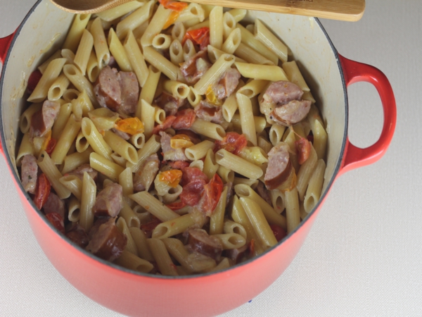 15 Minute Sausage Alfredo-