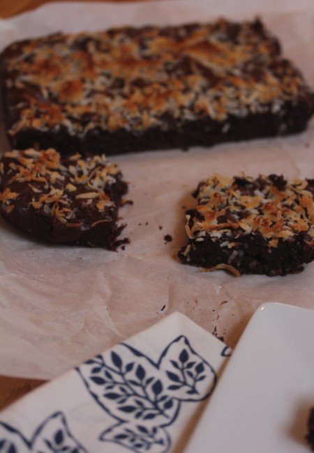 Flourless Coconut Brownies