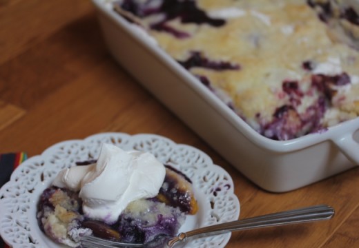 Easy Blueberry Peach Cobbler_