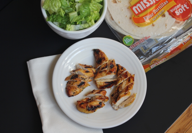 grilled honey mustard chicken on a plate with lettuce