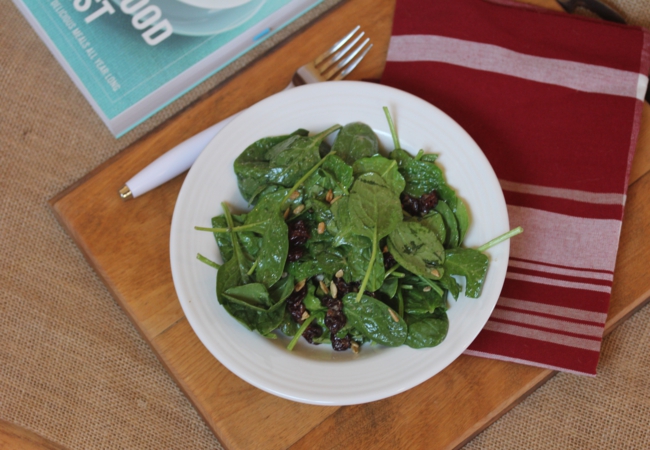 Spinach Salad with Dried Cherries