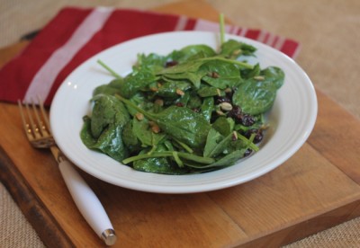 Spinach Salad with Dried Cherries_