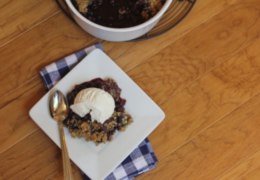 Gluten Free Blueberry Maple Crisp