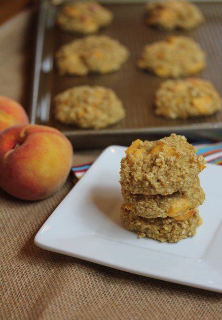 Peaches and Cream Baked Oatmeal Breakfast Cookies-