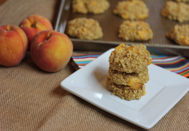 Peaches and Cream Baked Oatmeal Breakfast Cookies_