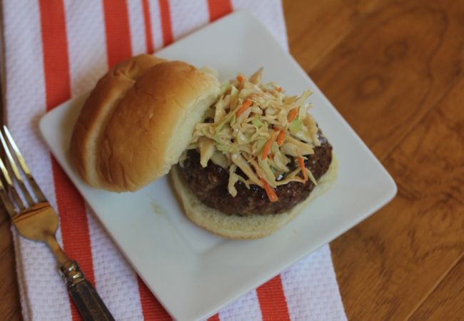 Pork Burgers with Asian Cole slaw