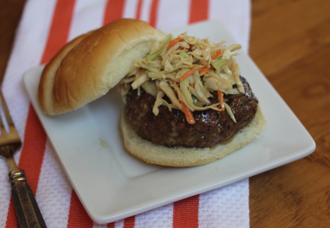 Pork Burgers with Asian Coleslaw