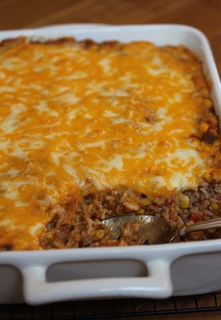 Beef Enchilada Rice Casserole_