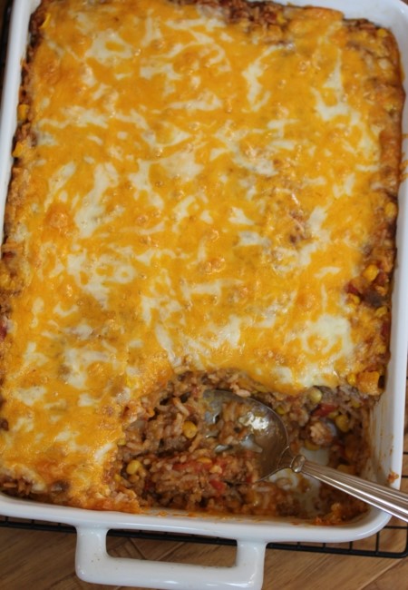 Beef Enchilda Rice Casserole