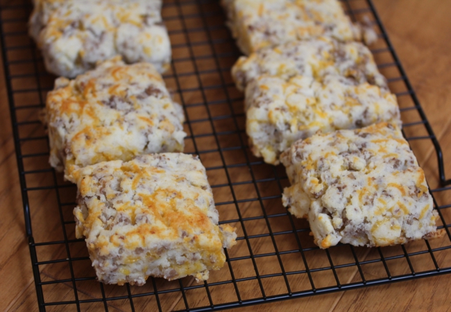 Gluten Free Sausage Cheddar Biscuits _