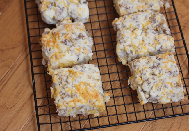 Gluten Free Sausage Cheddar Biscuits